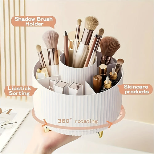 360° Rotating Makeup Organizer with 5 Compartments Storage Unique Made6 Store