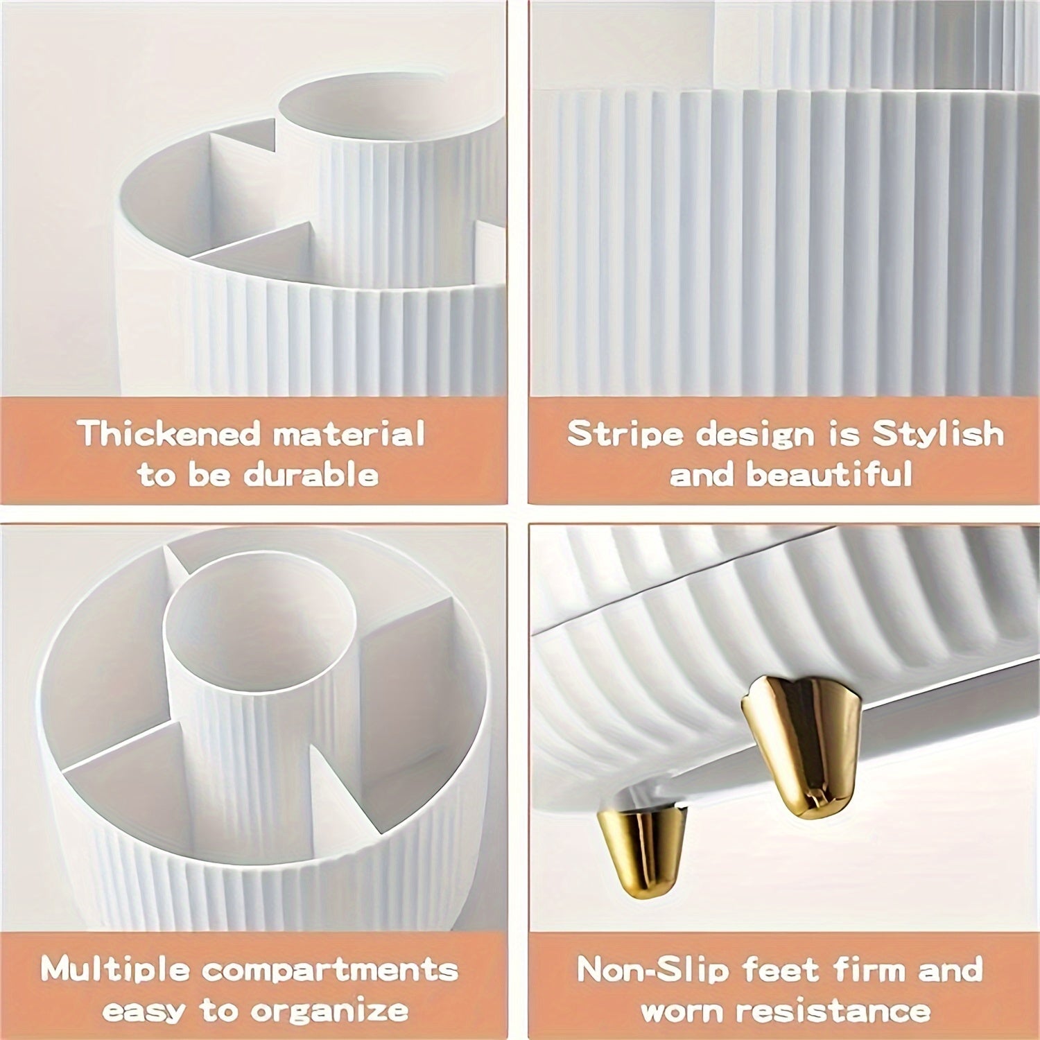 360° Rotating Makeup Organizer with 5 Compartments Storage Unique Made6 Store