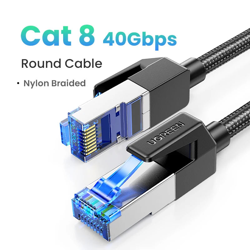 UGREEN CAT 8 Ethernet Cable High Speed Braided 40Gbps 2000Mhz Network Lan Cord RJ45 Shielded Indoor for Router PC PS5 Modem Xbox Ugreen Official Store