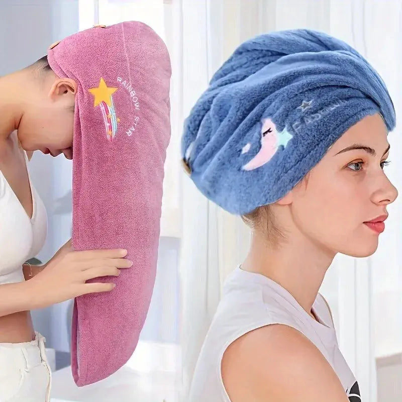 1PC Microfiber Hair Drying Cap – Quick-Dry Coral Fleece Towel Turban, Soft Shower Bandana Cap for Women & Men FX China Housewares Store
