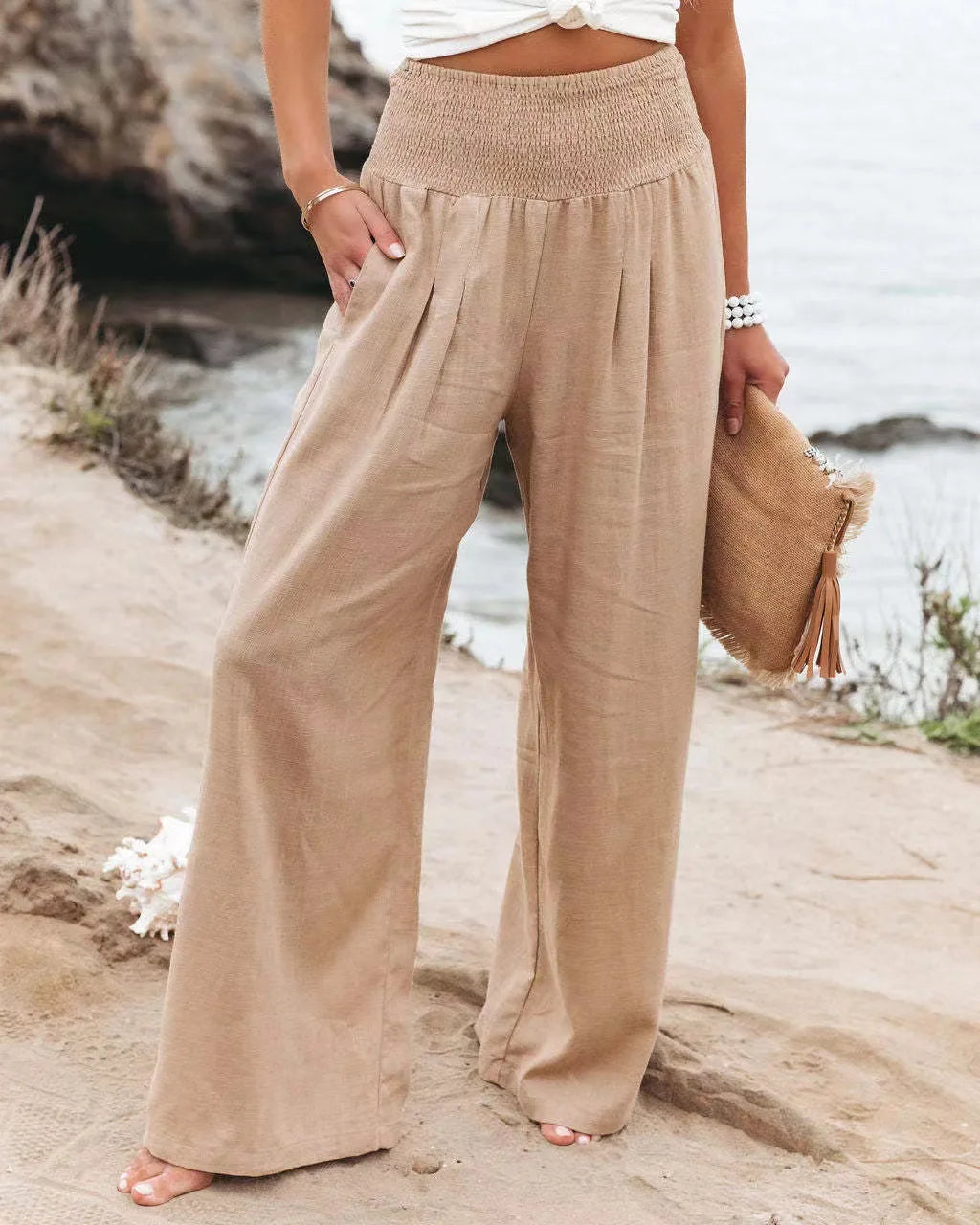 FlowEase™ Smocked Palazzo Pants 🌸✨ Comfort Meets Chic 32 Thirty Two