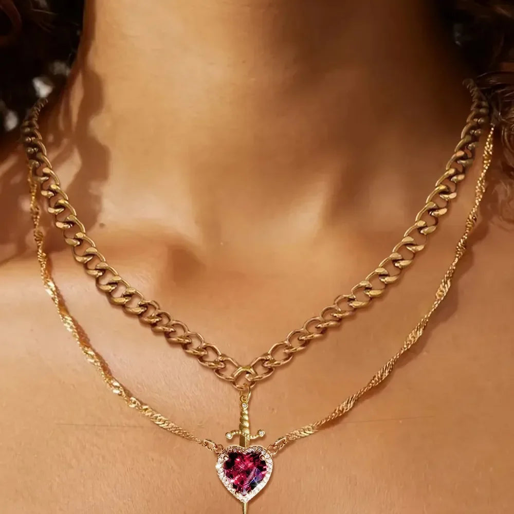 LoveGuard™ Heart Sword Necklace 💘🛡️ Shop1103711492 Store
