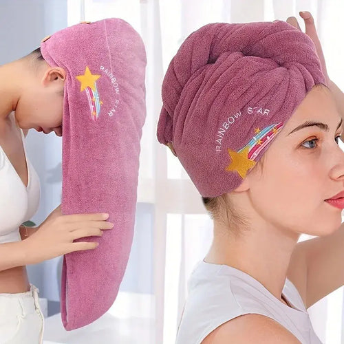 1PC Microfiber Hair Drying Cap – Quick-Dry Coral Fleece Towel Turban, Soft Shower Bandana Cap for Women & Men FX China Housewares Store