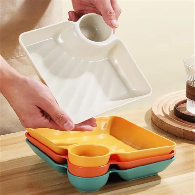 DipGuard™ Sauce Separated Plate 🍽️✨ No Mix, No Mess TOTO Store
