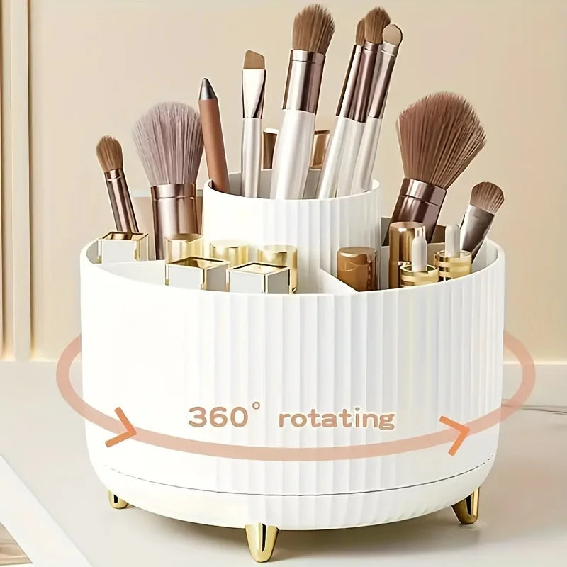 360° Rotating Makeup Organizer with 5 Compartments Storage Unique Made6 Store