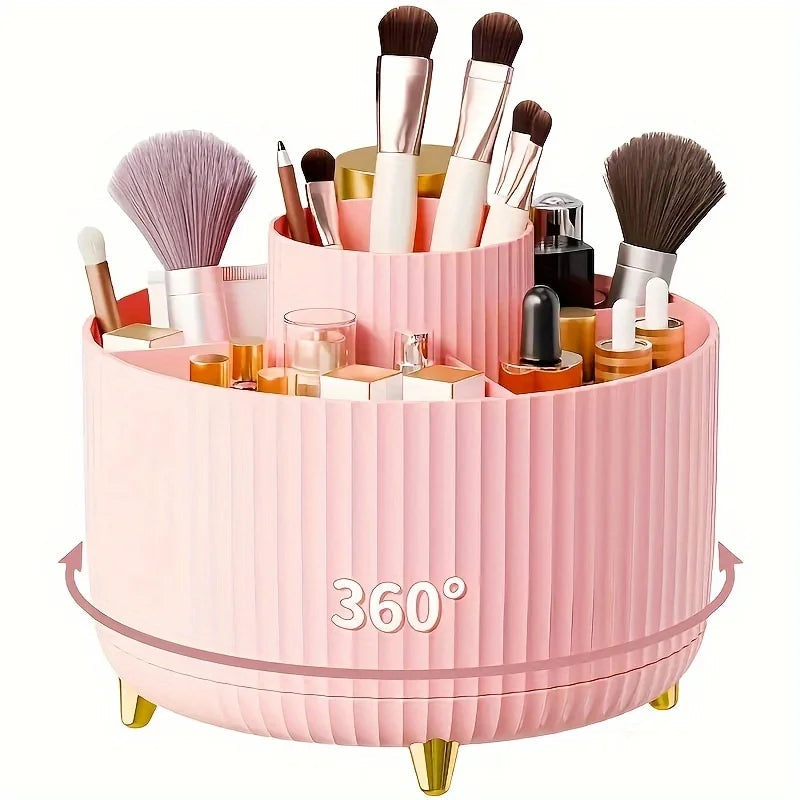 360° Rotating Makeup Organizer with 5 Compartments Storage Unique Made6 Store