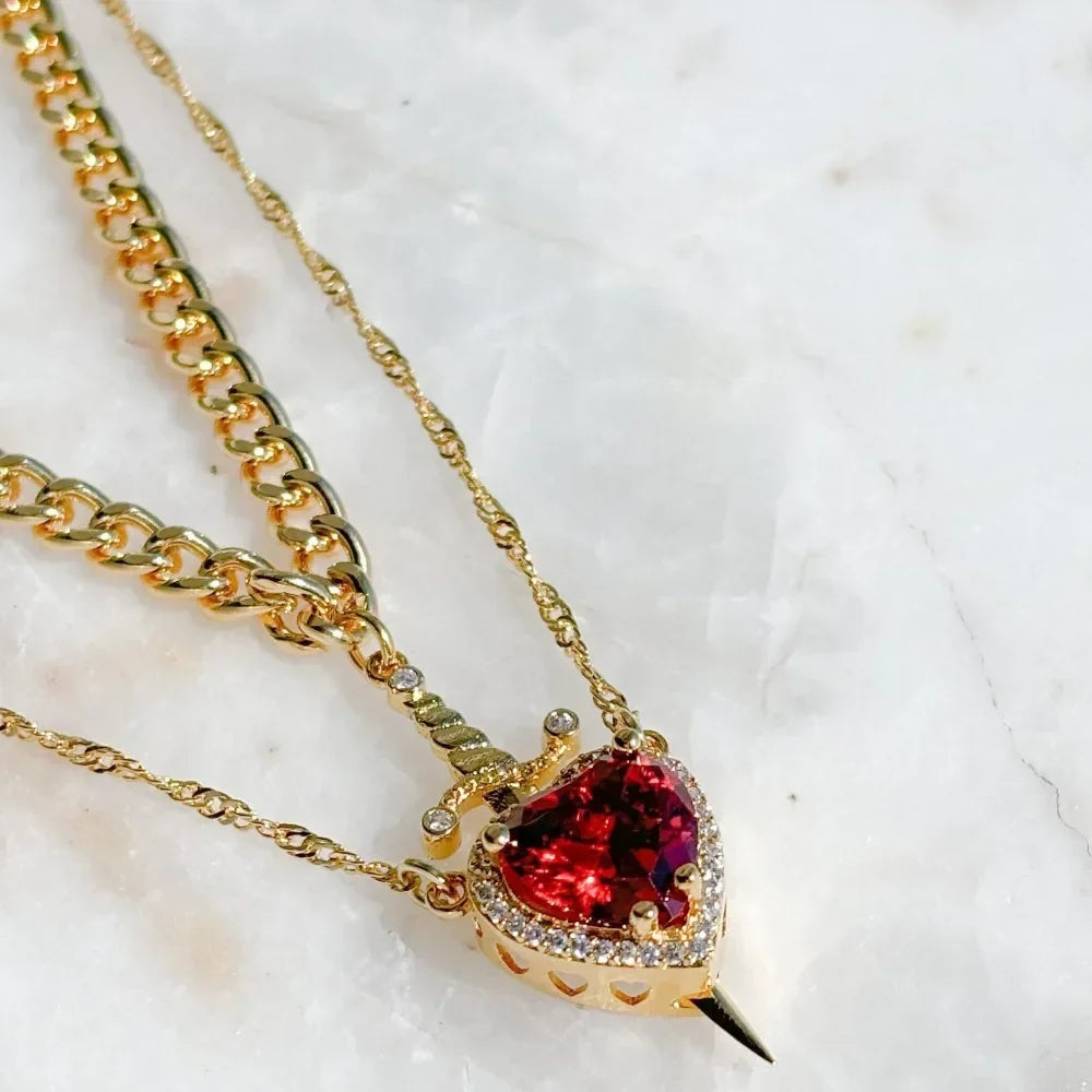 LoveGuard™ Heart Sword Necklace 💘🛡️ Shop1103711492 Store