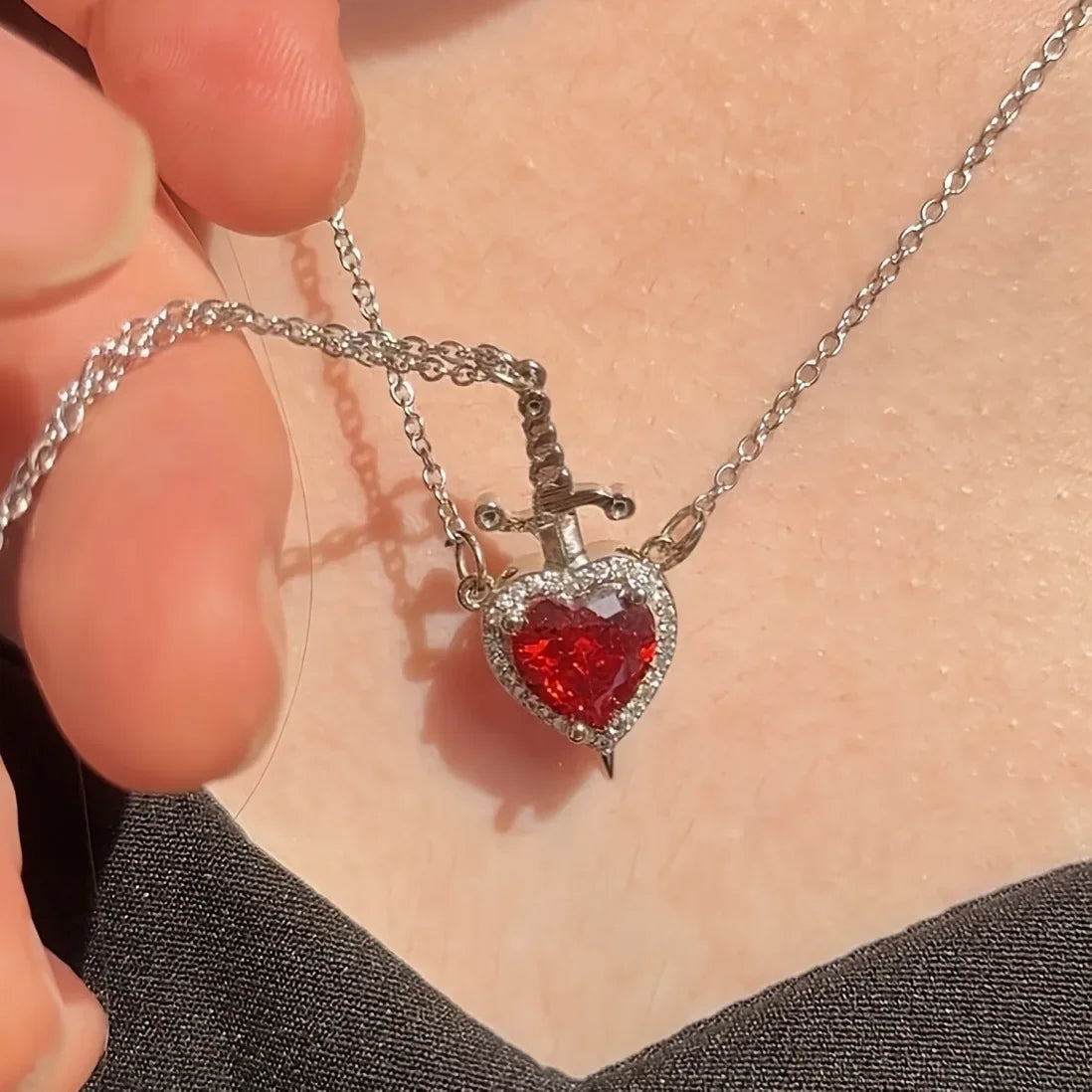 LoveGuard™ Heart Sword Necklace 💘🛡️ Shop1103711492 Store