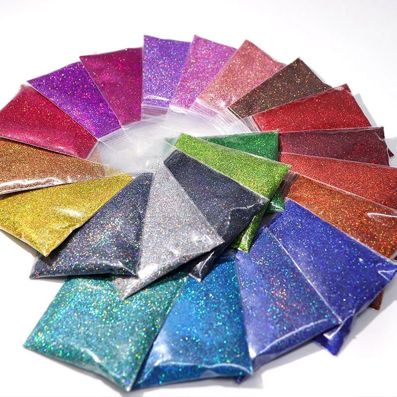 10g/bag 0.2mm Laser Nail Glitter Powder Multi Colors Diamond Rainbow Linear Glitter Gel Polish Holographic Shimmer Pigment New Stone's Store