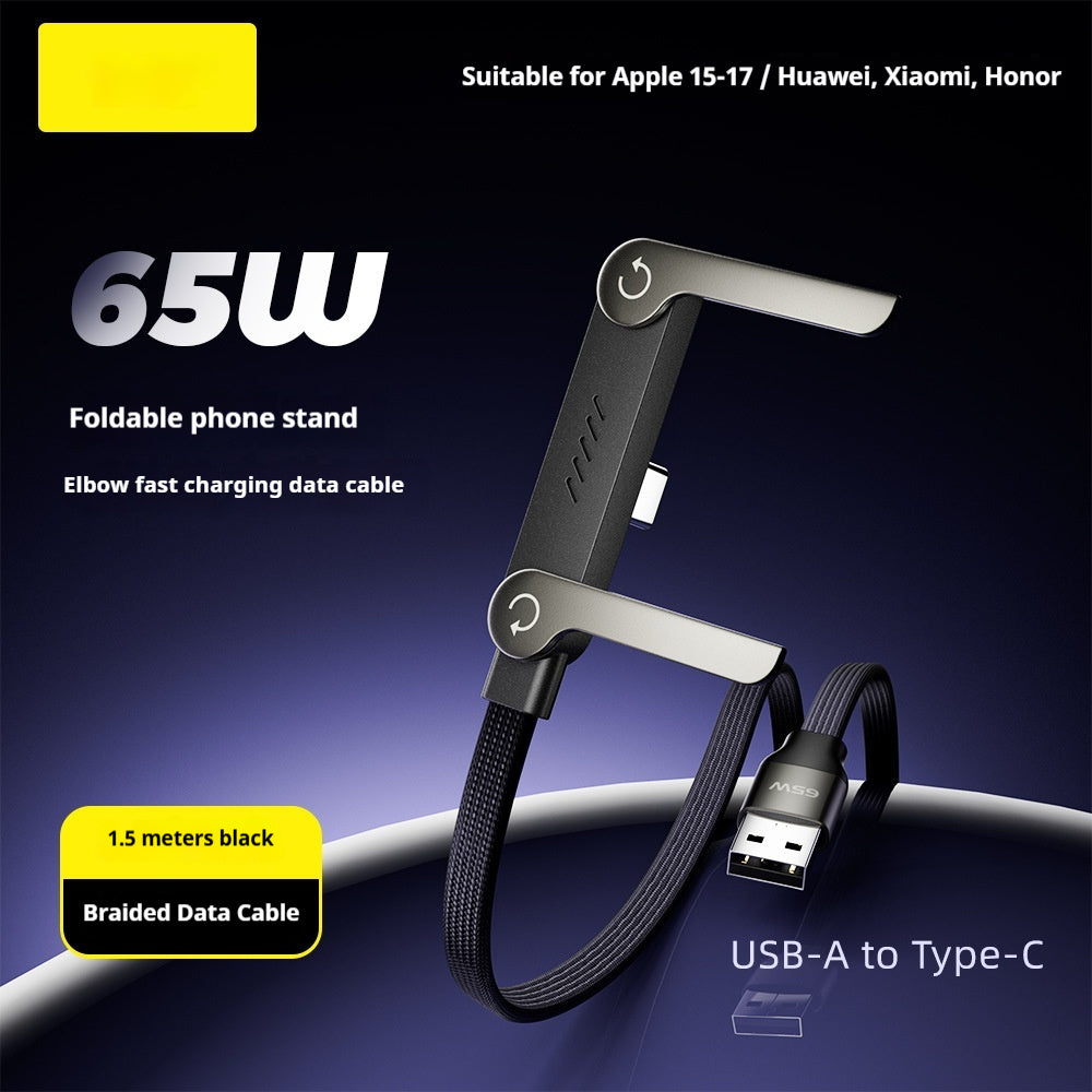 Fast Charging Foldable Bracket Data Cable 2-in-1 Data Wire Foldable Phone Tablet Stand Type-C To Type-C USB-A To Type-C XIAI Store